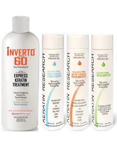 INVERTO 60 Advanced Gel Keratin Hair Treatment Formaldehyde Free ,1000ml XL KIT Powerful Straightening and Repairing Damaged Hair
