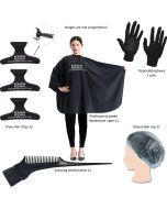 STARTER TOOL KIT FOR Brazilian Keratin Blowout Treatment and Hair Straightening & Coloring Tools Kit Hair Dresser Cape Coloring Brush/comb Hair Clips Disposable Gloves and Shower Cap 
